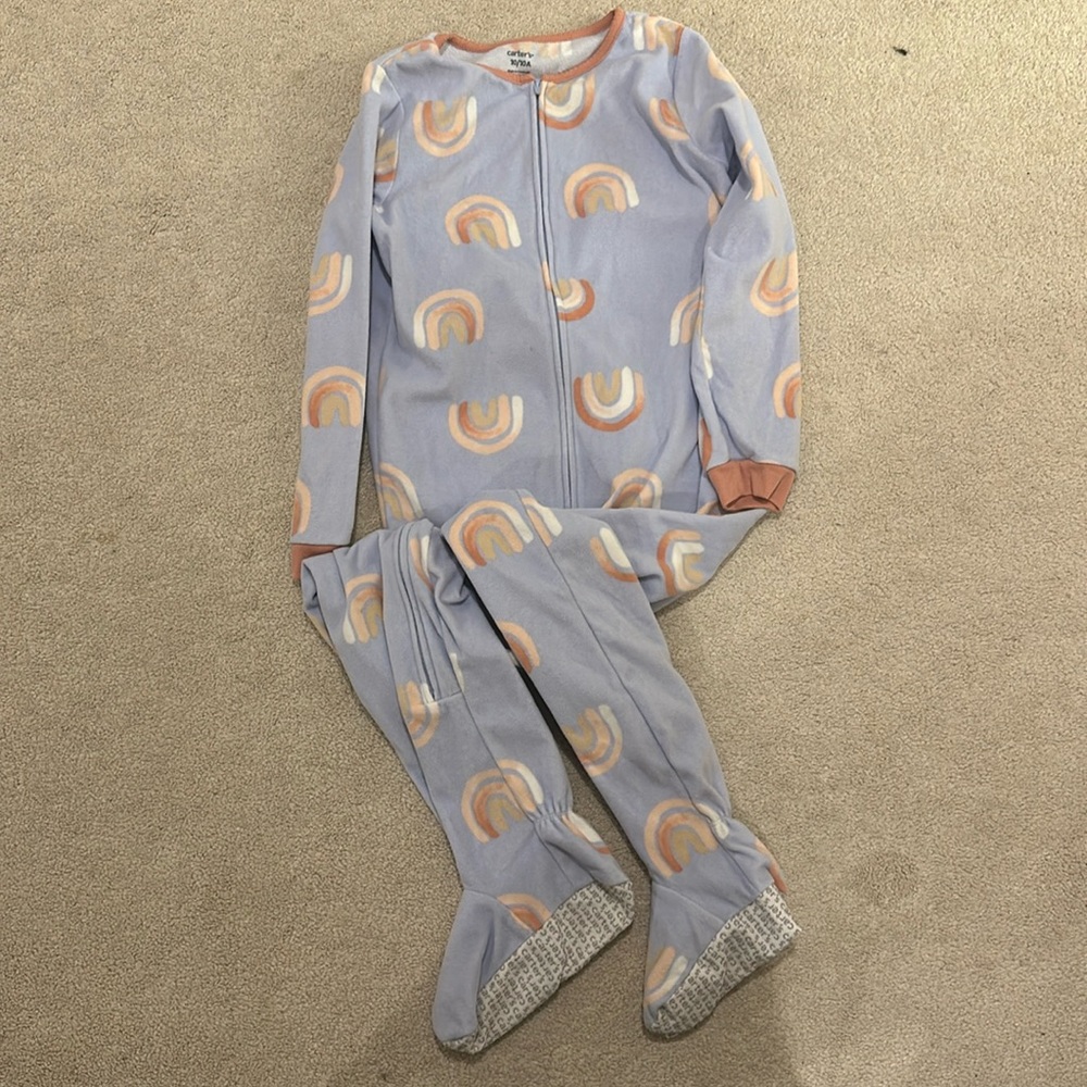 Carters footy pajamas, size 10